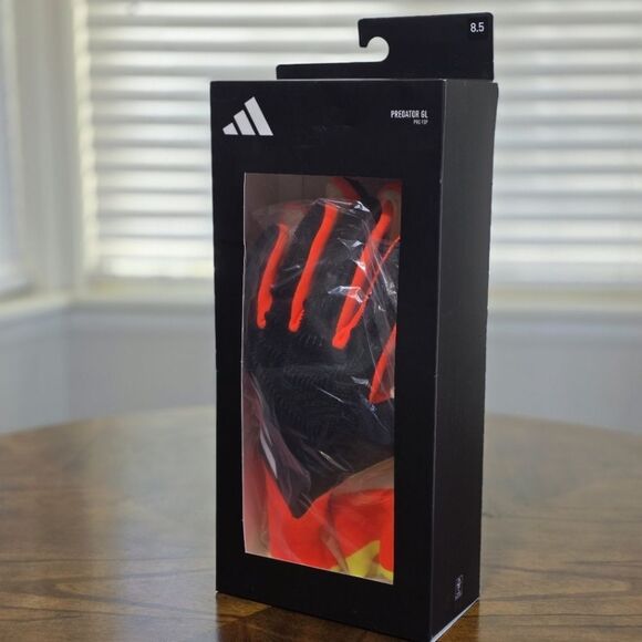 Adidas Predator Goalkeeper Pro Gloves FSP Black Orange White Texturized Size 8.5 - Picture 1 of 16